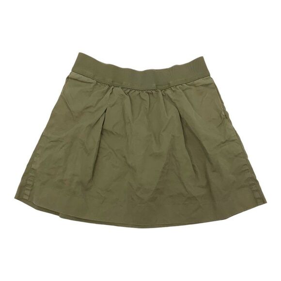 J. Crew Olive Elastic Waistband Skirt with Pockets 100% Cotton Size 00 - Picture 1 of 4
